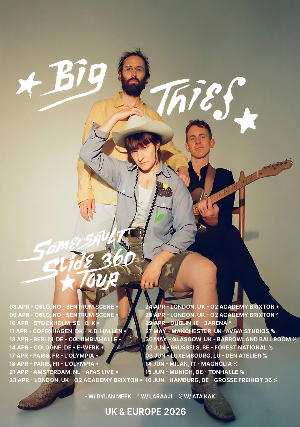 Big Thief live tour poster 2026